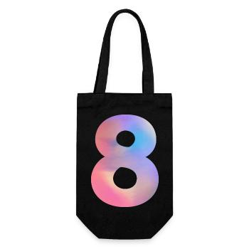 Colorful Number 8 - Gift Bag for Bottles - black - Front