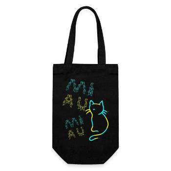 80er 90er Retro Katzen Katze Vintage - Geschenkbeutel für Flaschen - Schwarz - Vorne