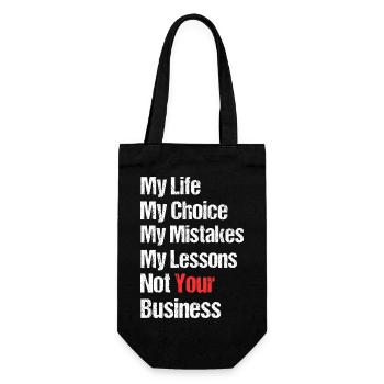 Cool Sayings Life Funny Not your Business - Gift Bag for Bottles - black - Front