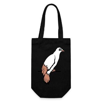 Bird Raven Dove Sitting Cable Hawk Eagle Birdie - Gift Bag for Bottles - black - Front