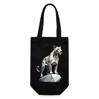 Mountain Lion - Cute Low Poly Cat - Gift Bag for Bottles - black - Front