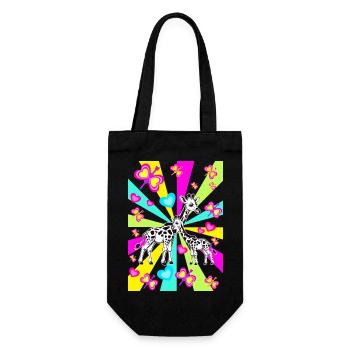 des années 80 Girafe Girafe Enfants Filles Garçons - Sac à bouteille - noir - Devant