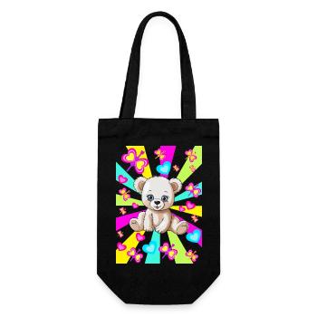 années 80 des années 90 Teddy Retro Teen Kids Ours Ours - Sac à bouteille - noir - Devant