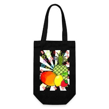 80s Fruit Fruits Fruit Retro Teen - Gift Bag for Bottles - black - Front