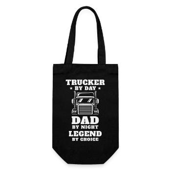 Trucker and Dad – Hero on the Road and at Home - Gift Bag for Bottles - black - Front
