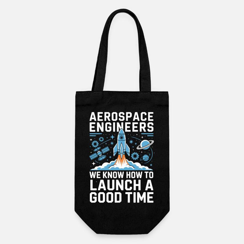 Aerospace Engineer Rocket Launch Humor - Sac à bouteille - noir