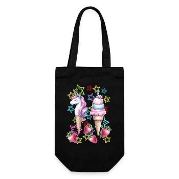 Années 80 Crème Glacée Crème Glacée Teen Girl Licorne - Sac à bouteille - noir - Devant