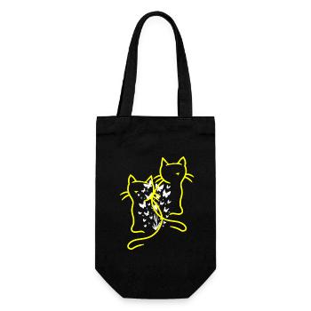 80s Cats Cat Teen Girl Kids Child - Gift Bag for Bottles - black - Front