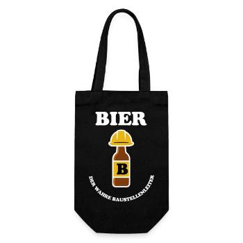 BIER - Geschenkbeutel für Flaschen - Schwarz - Vorne