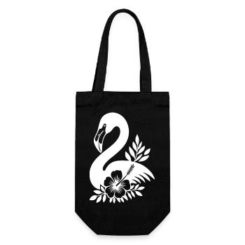 Élégant cygne et motif floral monochrome - Sac à bouteille - noir - Devant