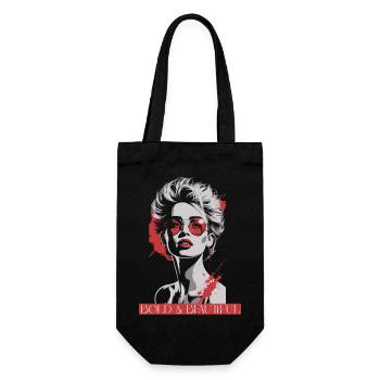 Female pop art icon with red accent - Gift Bag for Bottles - black - Front