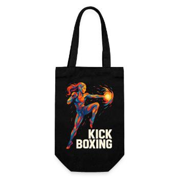 Kickboxerin cool abstrakt Power Kickboxen Geschenk - Geschenkbeutel für Flaschen - Schwarz - Vorne