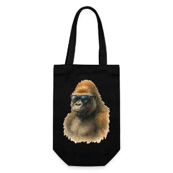 gorilla aquarell - Geschenkbeutel für Flaschen - Schwarz - Vorne