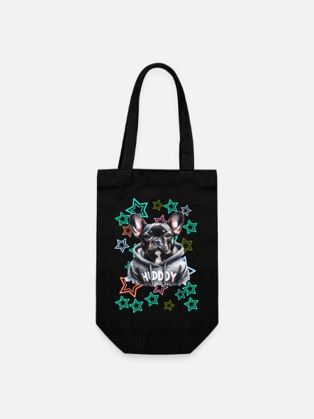 Retro French Bulldog Dog - Gift Bag for Bottles - black