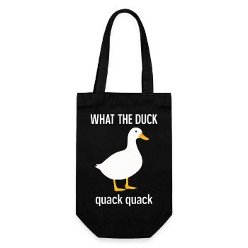 Lustige Ente Sprüche Was für eine Ente  - Geschenkbeutel für Flaschen - Schwarz - Vorne