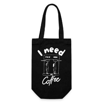 Ich brauche Kaffee - Geschenkbeutel für Flaschen - Schwarz - Vorne