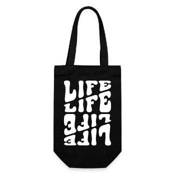 Life like Letters Psychedelic - Geschenkbeutel für Flaschen - Schwarz - Vorne