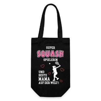 Squash Beste Mama Mutter Muttertag Geburtstag - Geschenkbeutel für Flaschen - Schwarz - Vorne