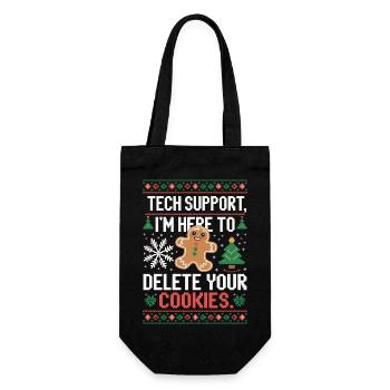 Tech Support Cookie Spruch - Geschenkbeutel für Flaschen - Schwarz - Vorne