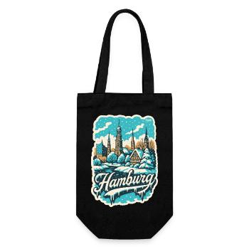 Hamburg Winter Landscape - Gift Bag for Bottles - black - Front