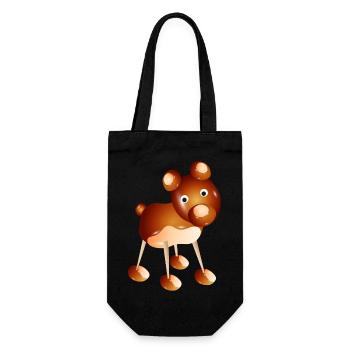 Niedlicher Kastanien-Hund – Bastelspaß & Kindheit - Geschenkbeutel für Flaschen - Schwarz - Vorne