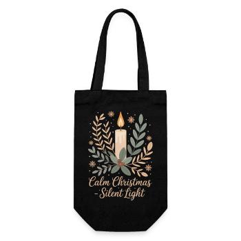 Botanical Christmas design - Gift Bag for Bottles - black - Front