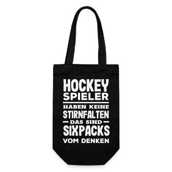 Lustiges Hockey Hockeyspieler Geschenk - Geschenkbeutel für Flaschen - Schwarz - Vorne
