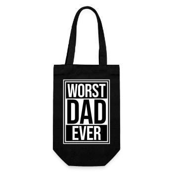 Worst Dad Ever Lustig Sarkastisch Vatertag Papa - Geschenkbeutel für Flaschen - Schwarz - Vorne