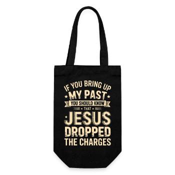 Meine Vergangenheit: Jesus hat freigesprochen - Geschenkbeutel für Flaschen - Schwarz - Vorne