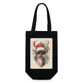 Reindeer Deer Antlers Reindeer Vintage Christmas - Gift Bag for Bottles - black - Front