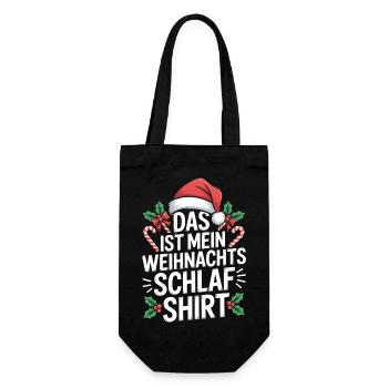 Das Ist Mein Weihnachtsschlafshirt - Geschenkbeutel für Flaschen - Schwarz - Vorne