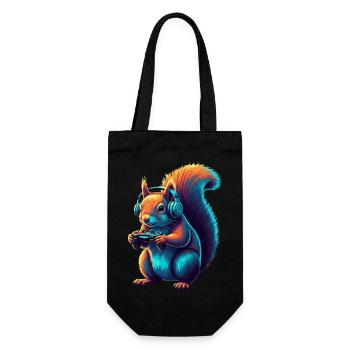 Squirrel Gaming Animal Video Games Funny - Gift Bag for Bottles - black - Front