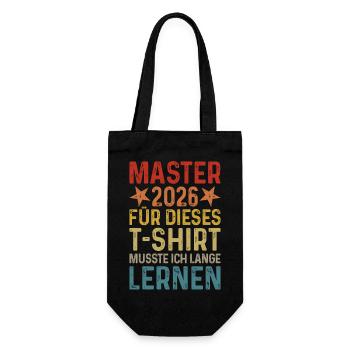 Master 2026 Abschluss T-Shirt - Geschenkbeutel für Flaschen - Schwarz - Vorne