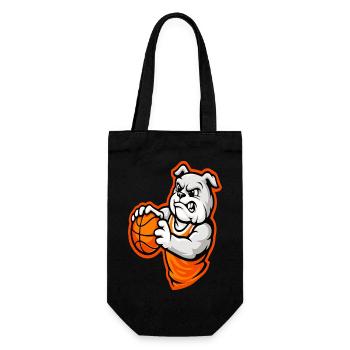 Power Basketball Bulldog Mascot - Gift Bag for Bottles - black - Front