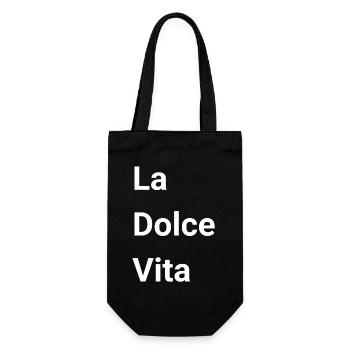 La Dolce Vita  - Geschenkbeutel für Flaschen - Schwarz - Vorne