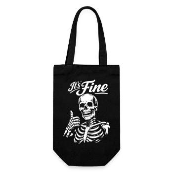 Its Fine Skeleton Thumb Up - Gift Bag for Bottles - black - Front
