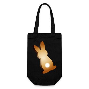 Biscuits de lapin de Pâques à queues courtes - Sac à bouteille - noir - Devant