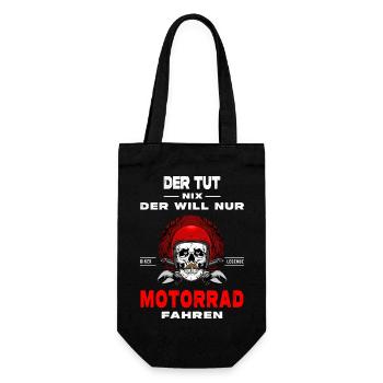 He doesn't do anything, he just wants to ride a motorcycle - Gift Bag for Bottles - black - Front