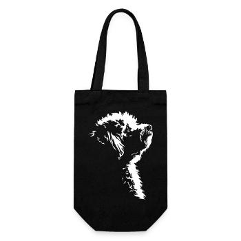Bichon Frise Silhouette Hunde Hund Wilsigns - Geschenkbeutel für Flaschen - Schwarz - Vorne