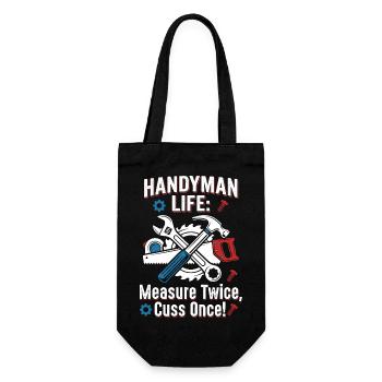 Craftsman's life: measure twice - Gift Bag for Bottles - black - Front