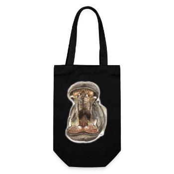 Hippo Hippo Mouth Illustration - Gift Bag for Bottles - black - Front
