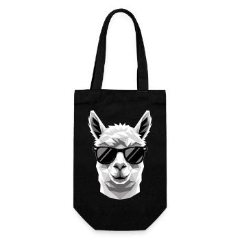 Alpaka Süßes Lama Farm Life Is Better With Alpakas - Geschenkbeutel für Flaschen - Schwarz - Vorne