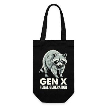 Vintage Raccoon Gen X Feral Generation - Gift Bag for Bottles - black - Front