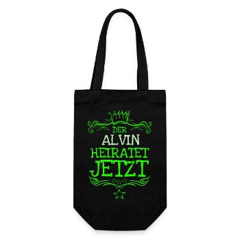Geschenk für Alvin - Geschenkbeutel für Flaschen - Schwarz - Vorne