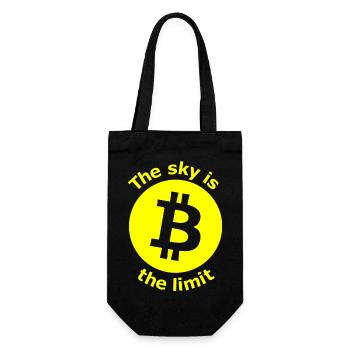 Bitcoin Yellow Sky Motif - Gift Bag for Bottles - black - Front