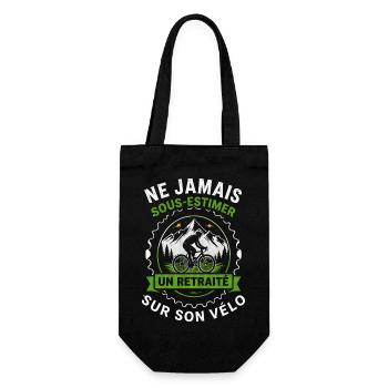 Retraité vélo montagne humour cycliste - Sac à bouteille - noir - Devant