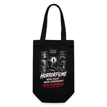 Horror Filme Nacht Leidenschaft Design - Geschenkbeutel für Flaschen - Schwarz - Vorne