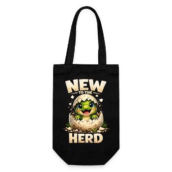 Cute Baby Dinosaur – New to the Herd - Gift Bag for Bottles - black - Front