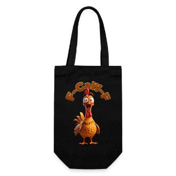 F-Can-F Hahn Cartoon | Huhn, lustige Bilder - Geschenkbeutel für Flaschen - Schwarz - Vorne