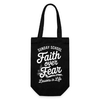 Faith Over Fear: Sunday School - Gift Bag for Bottles - black - Front
